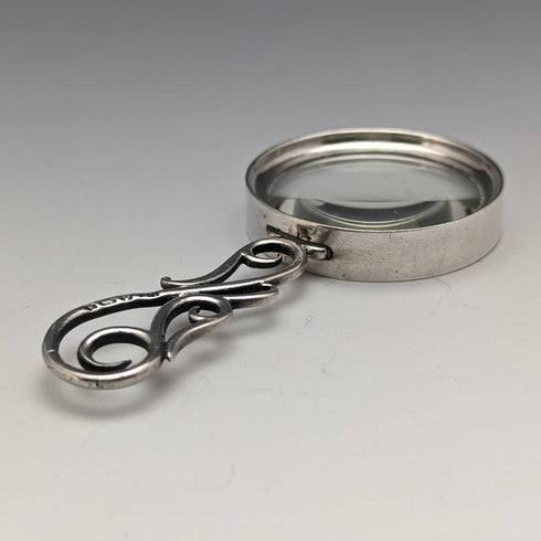 1878年 英国アンティーク 純銀製 小型ルーペ 虫眼鏡 Lawrence Emanual